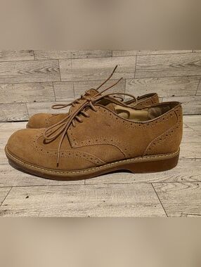 G.H. Bass & Co. Suede Brogue Derby in Tan